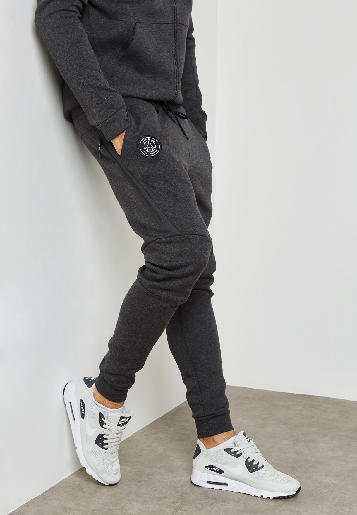 Nike grey PSG Tech Fleece Sweatpants 