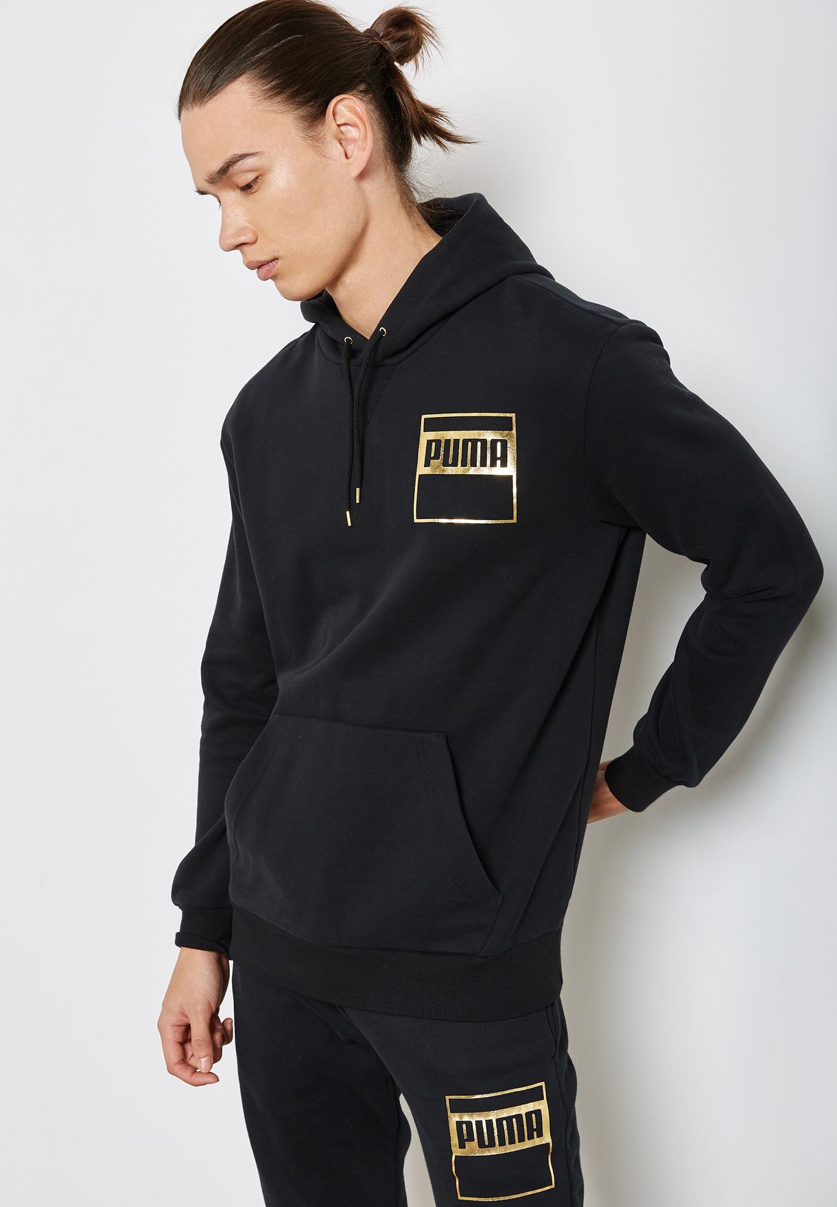 black and gold puma hoodie