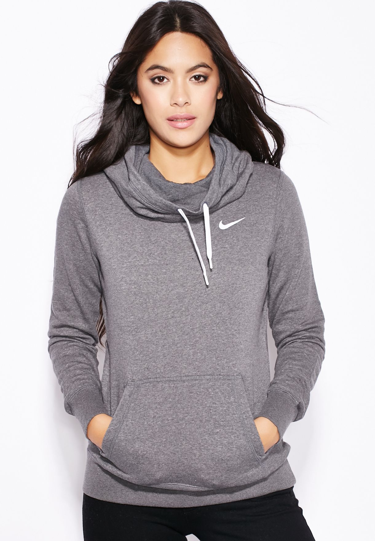 nike women's club funnel hoodie