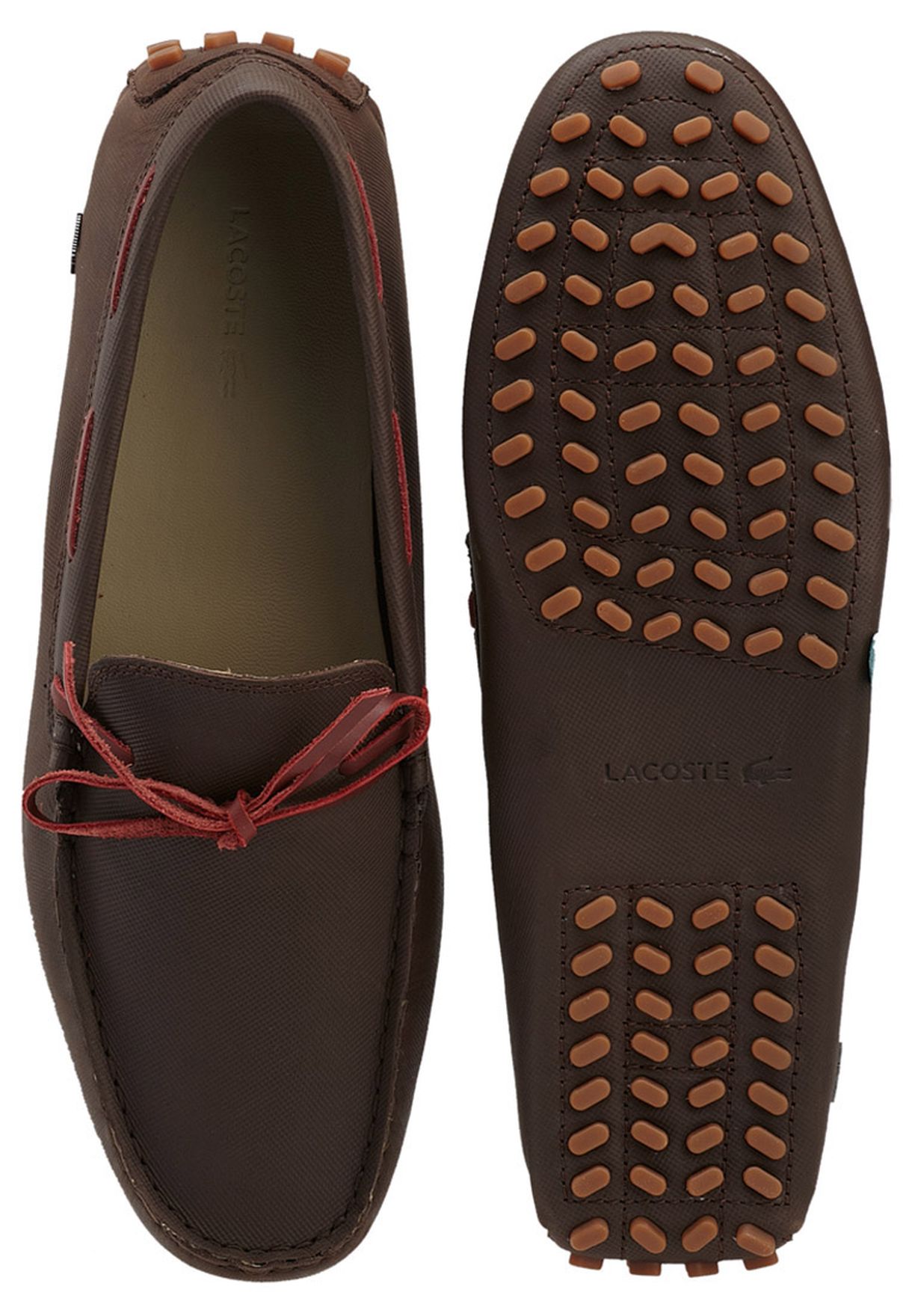 lacoste brown loafers
