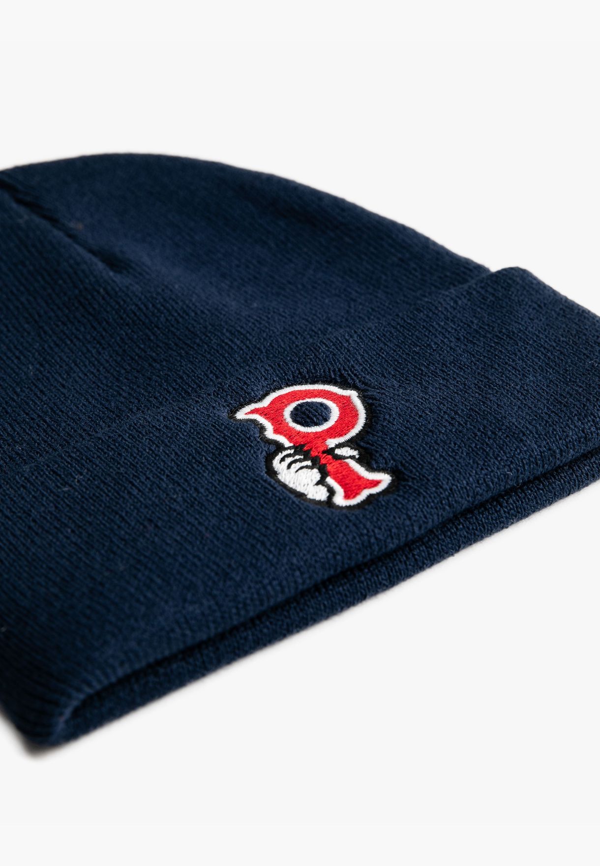 Basic College Beanie Embroidered Folded Detailed