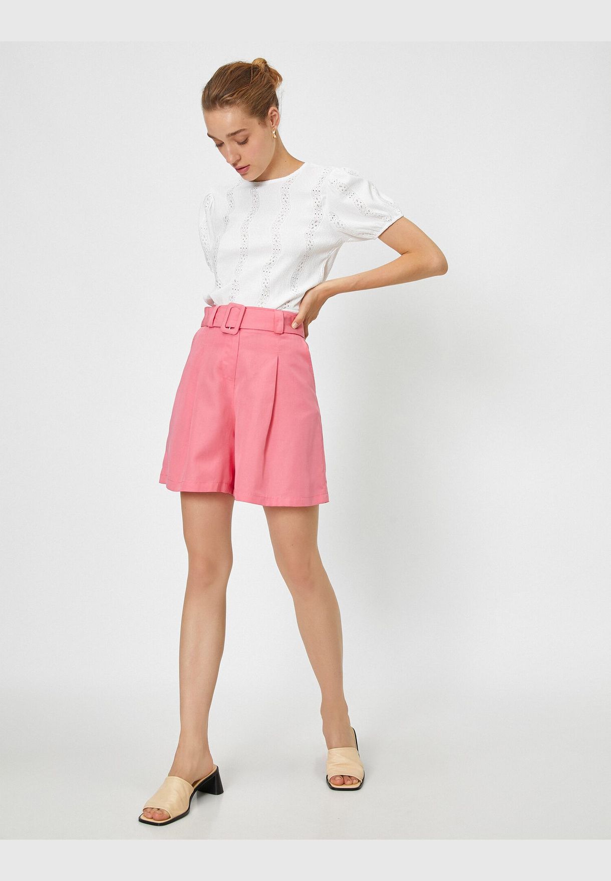 Belted Woven Shorts