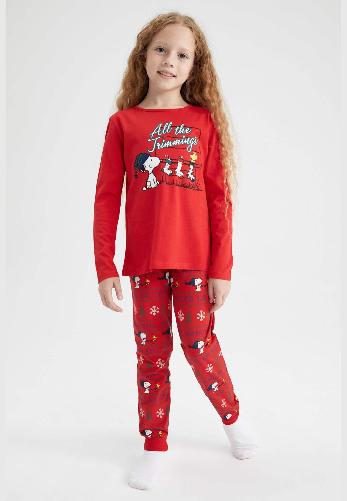 2 Pack Girl Snoopy Licenced Long Sleeve Knitted Pyjamas