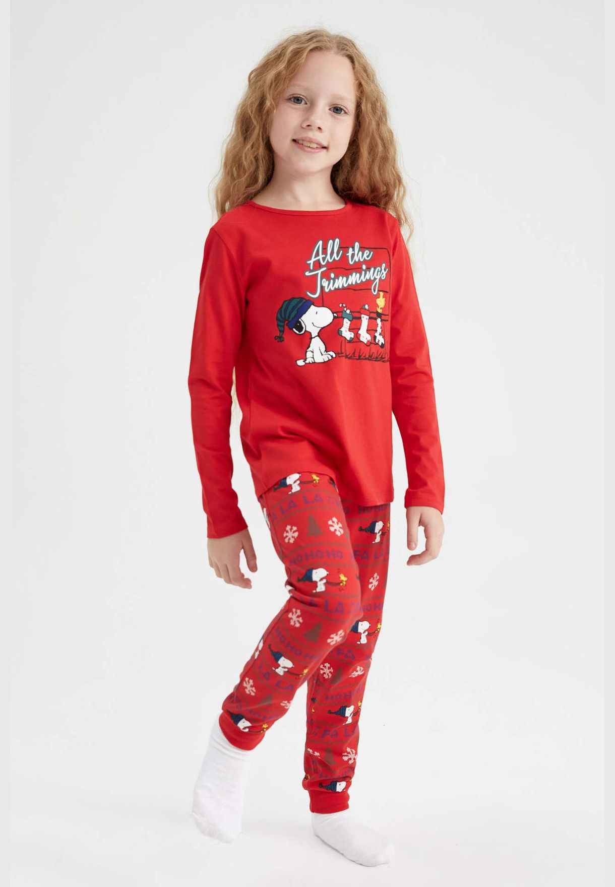 2 Pack Girl Snoopy Licenced Long Sleeve Knitted Pyjamas