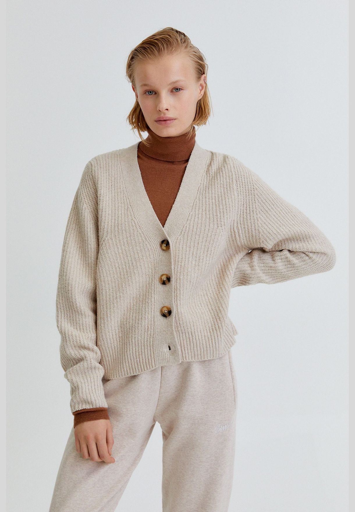 pull and bear knit cardigan