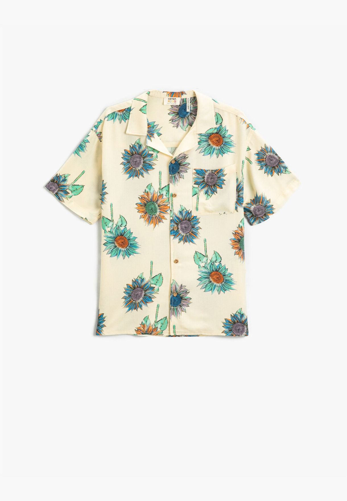 Sunflower Patterned Shirt Short Sleeve