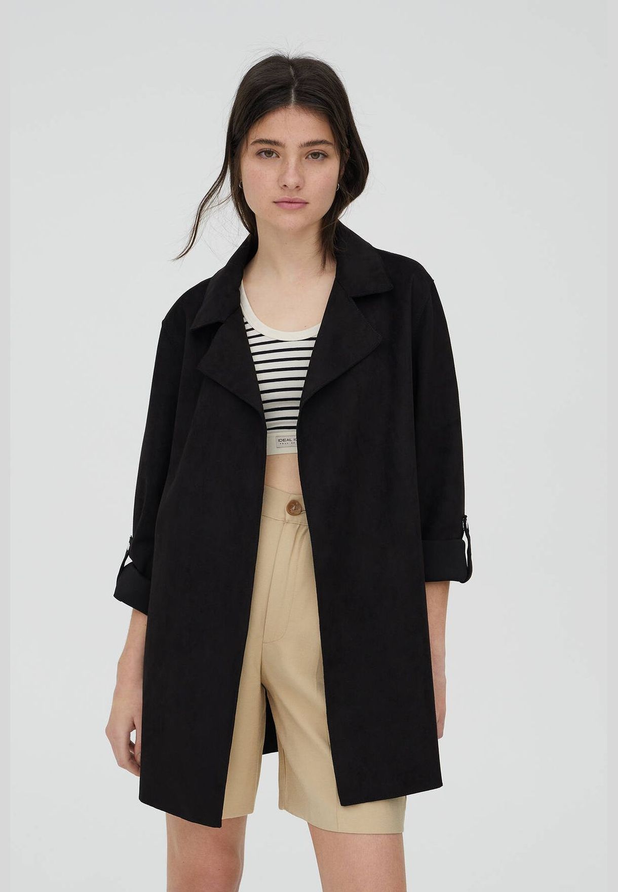 black coat pull and bear