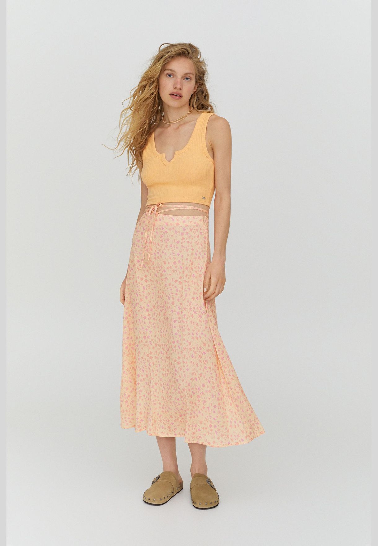 pull and bear midi skirt