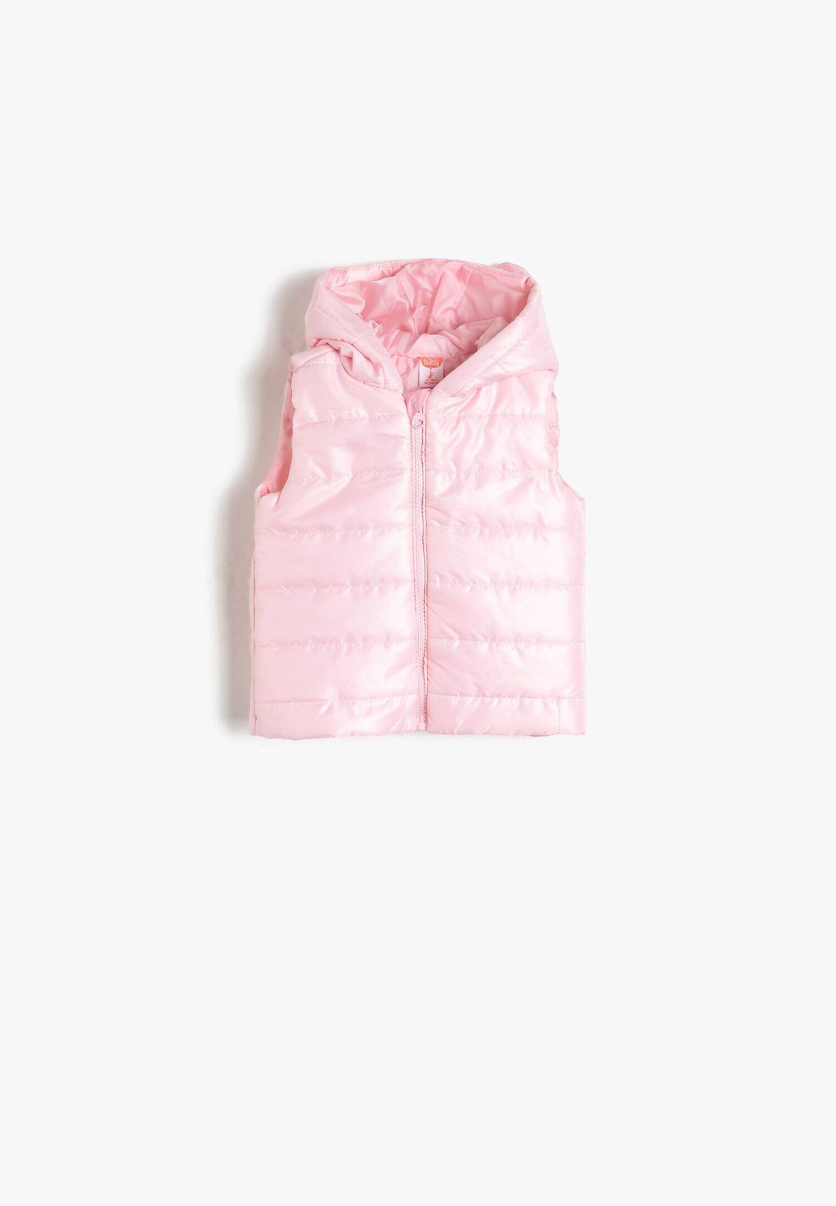 pink puffy vest