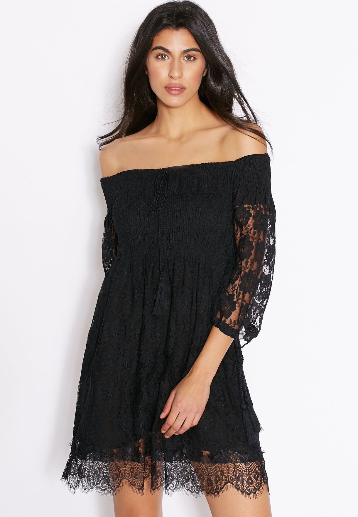 mango black lace dress