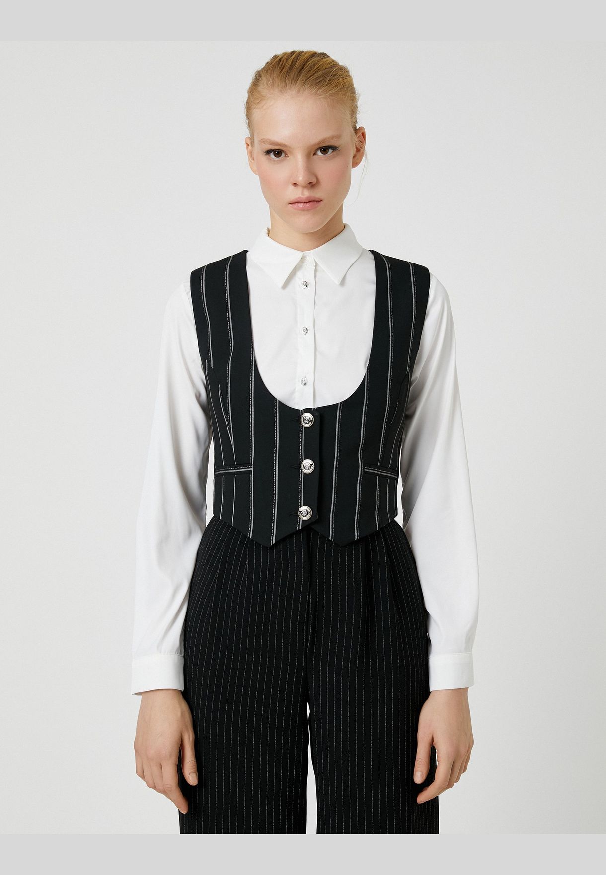 Button Crop Vest