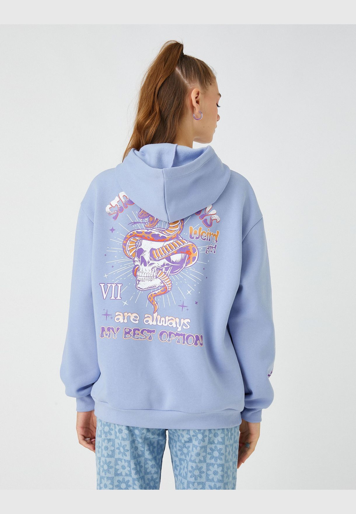 Back Printed Sweatshirt Oversized