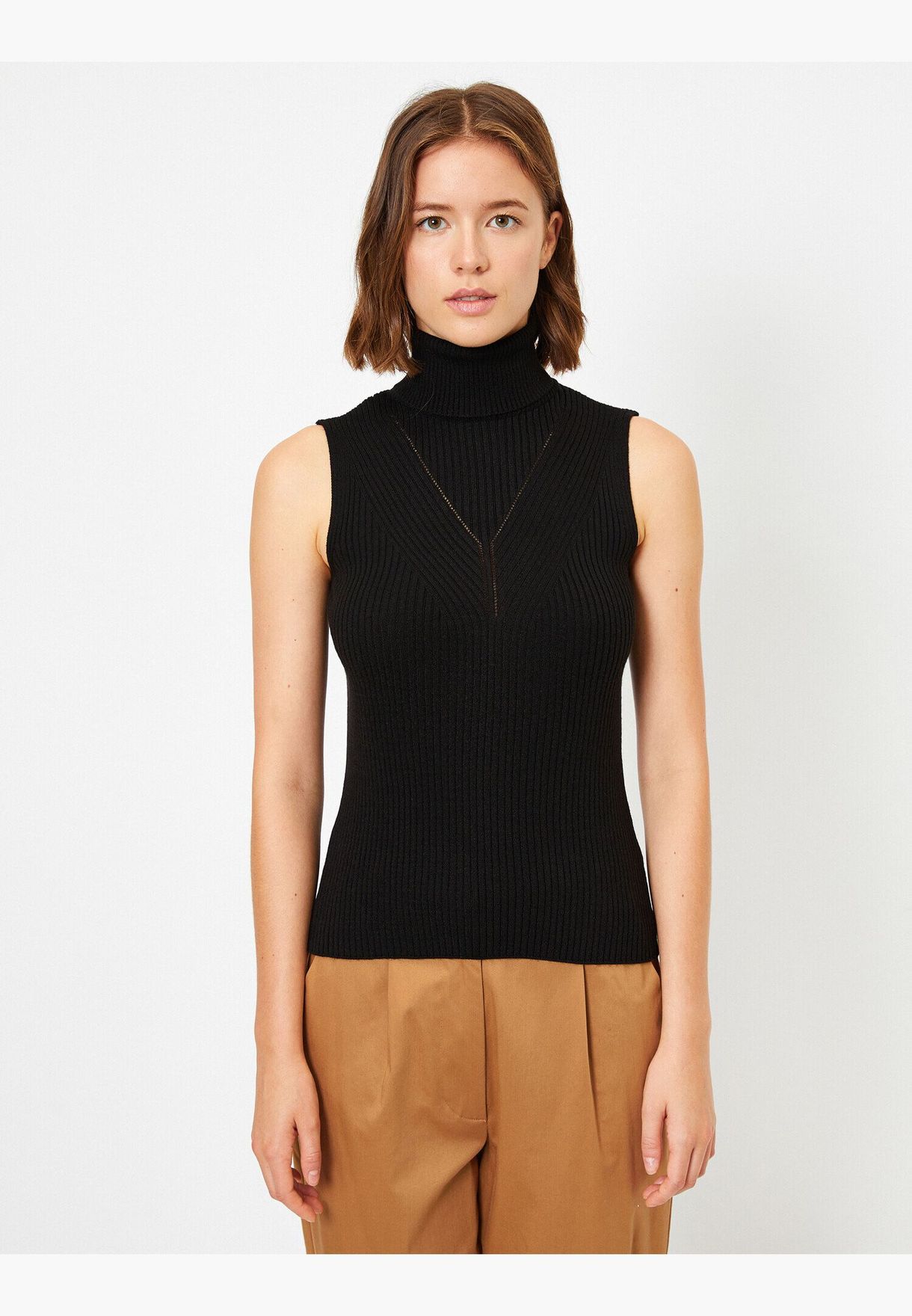 turtle neck sleeveless sweaters