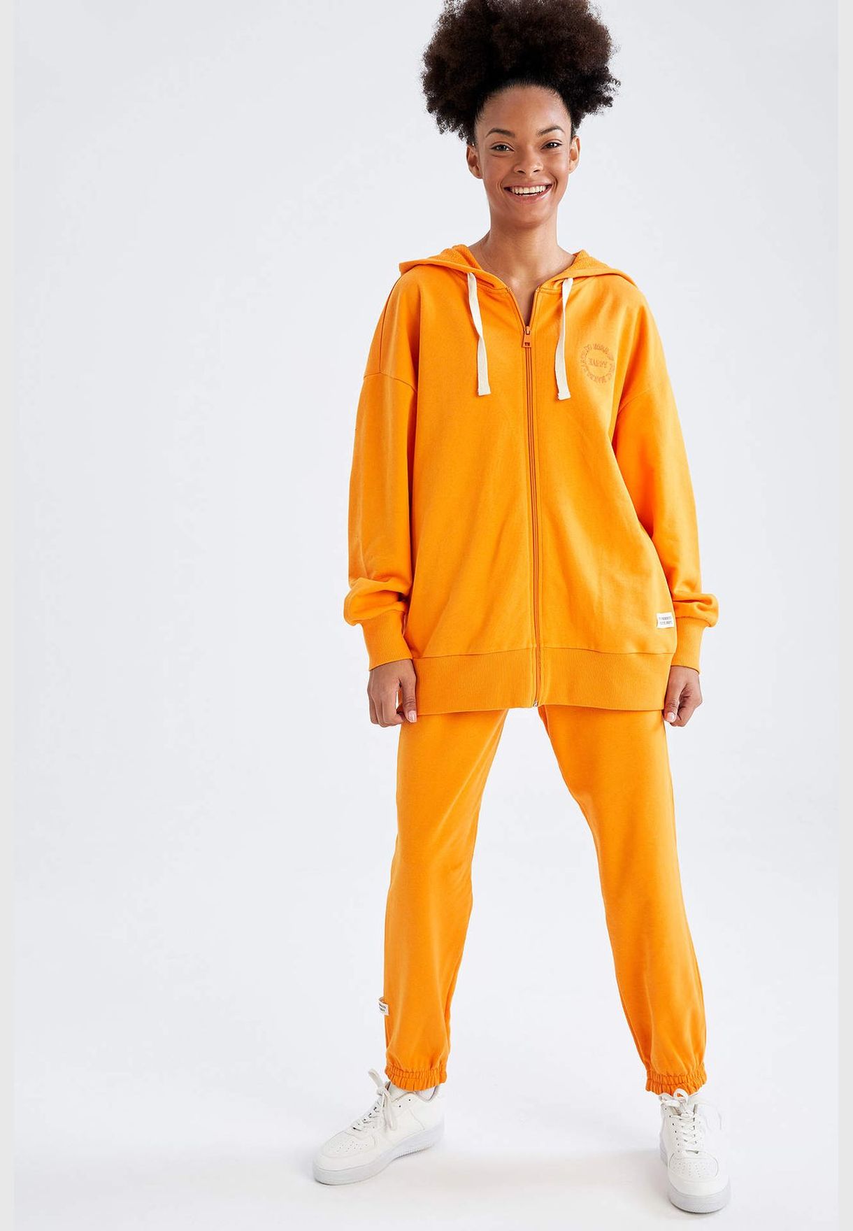 Oversize Fit Long Sleeve Front Zip Cardigan