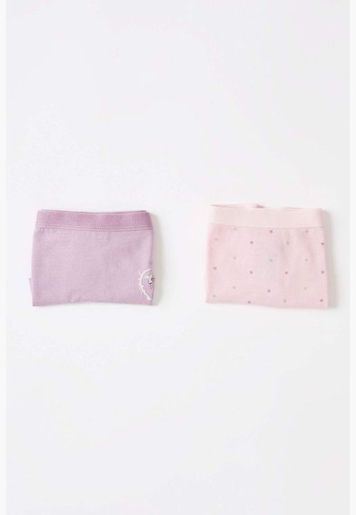 2 Pieces Girl Slim Fit Knitted Boxer