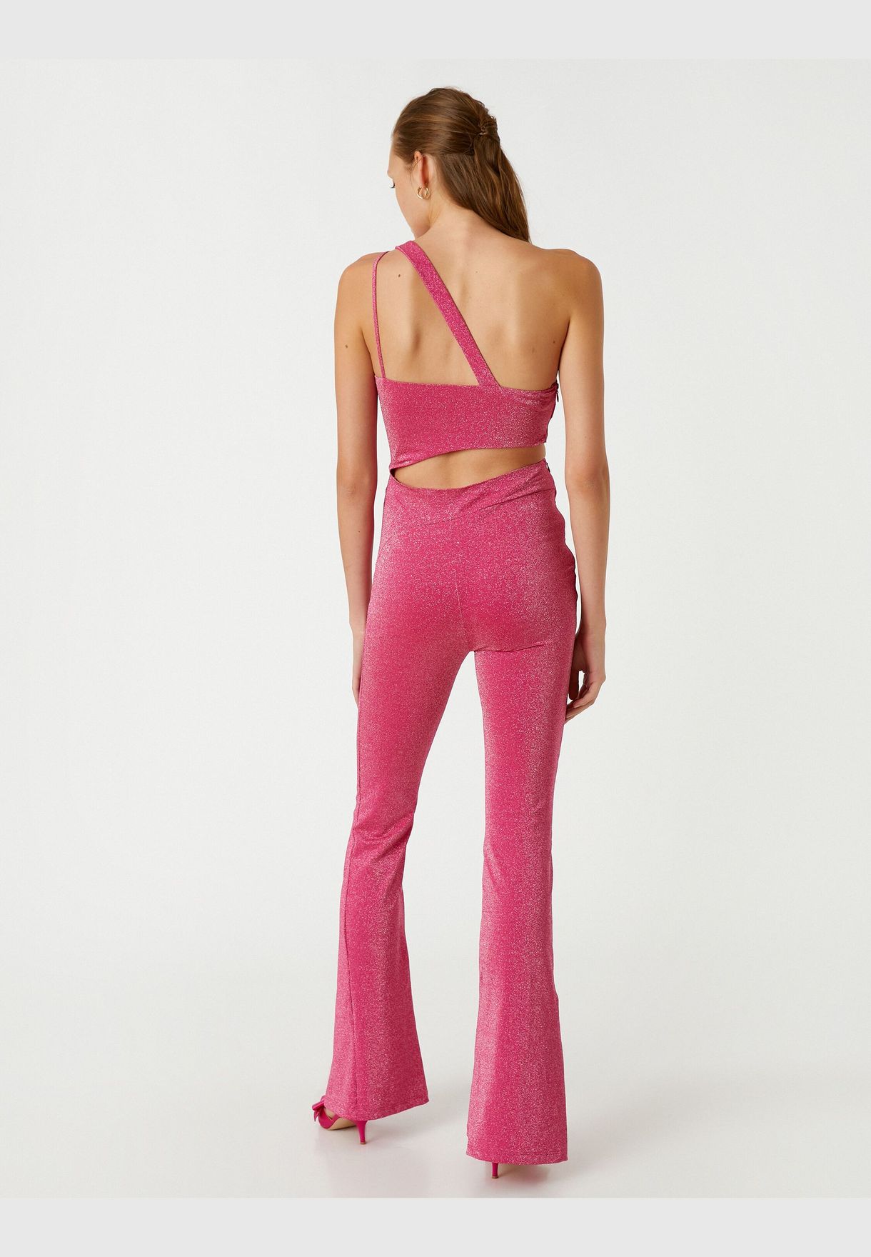 Shiny Party Jumpsuit Cut Out Detail
