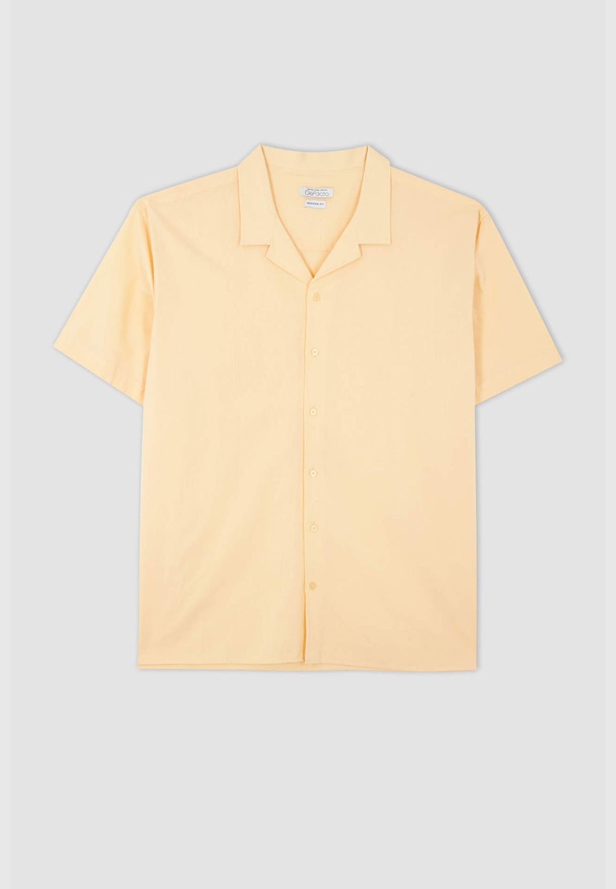 Man Plussize Fit Resort Neck Woven Top Short Sleeve Shirt
