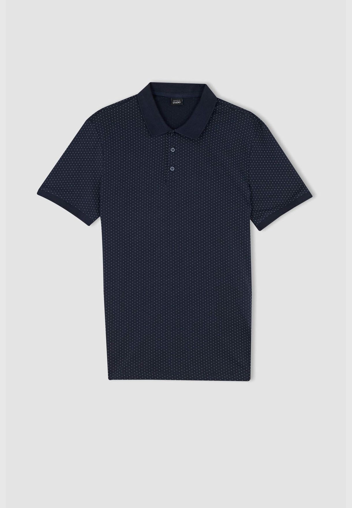 Slim Fit Patterned Short Sleeve Polo Shirt