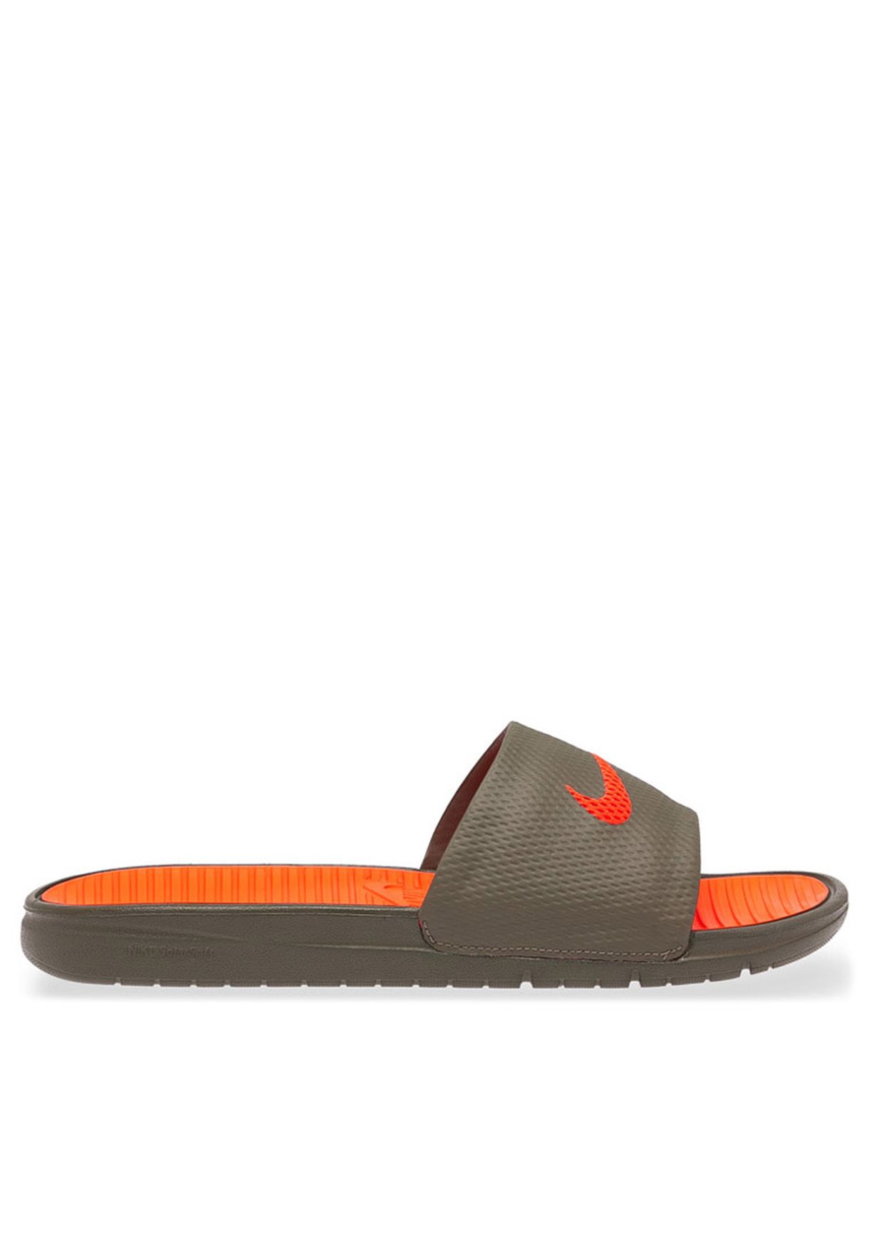 Buy Nike Grey Benassi Solarsoft Slide Sandals For Men In Dubai Abu Dhabi