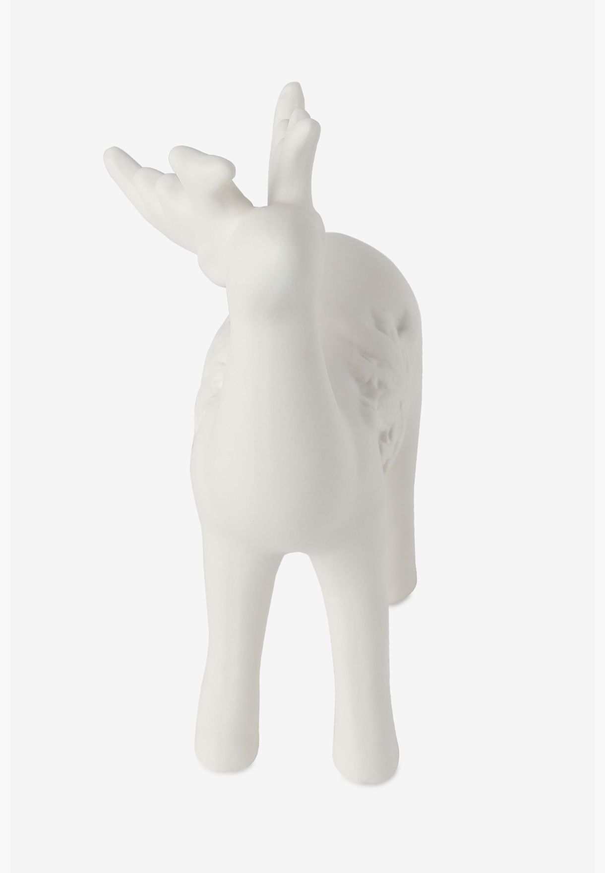 Modern Chalk Reindeer Shaped Solid Minimalistic Ceramic Showpiece For Home Decor 