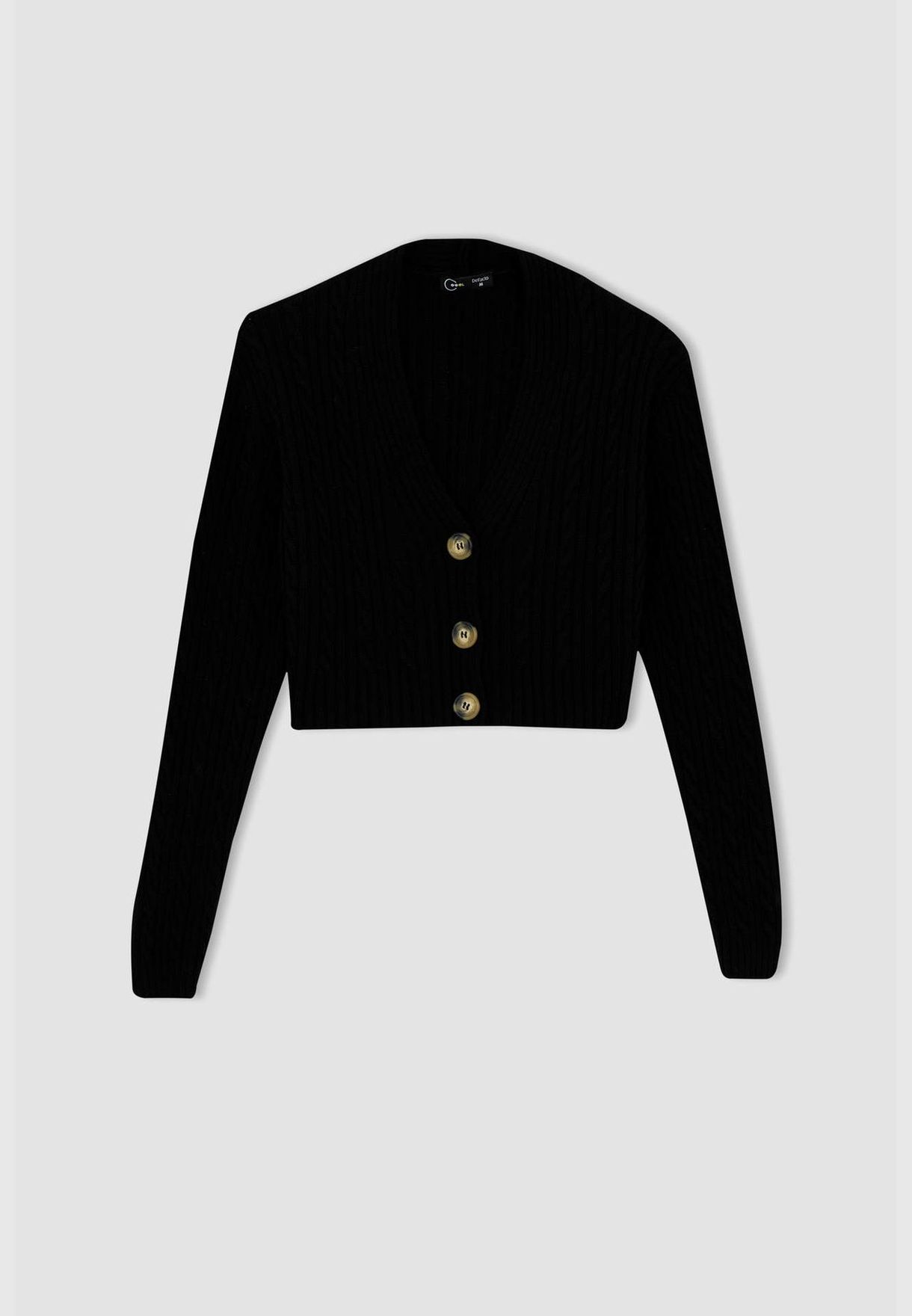 V-Neck Long Sleeve Buttoned Cardigan