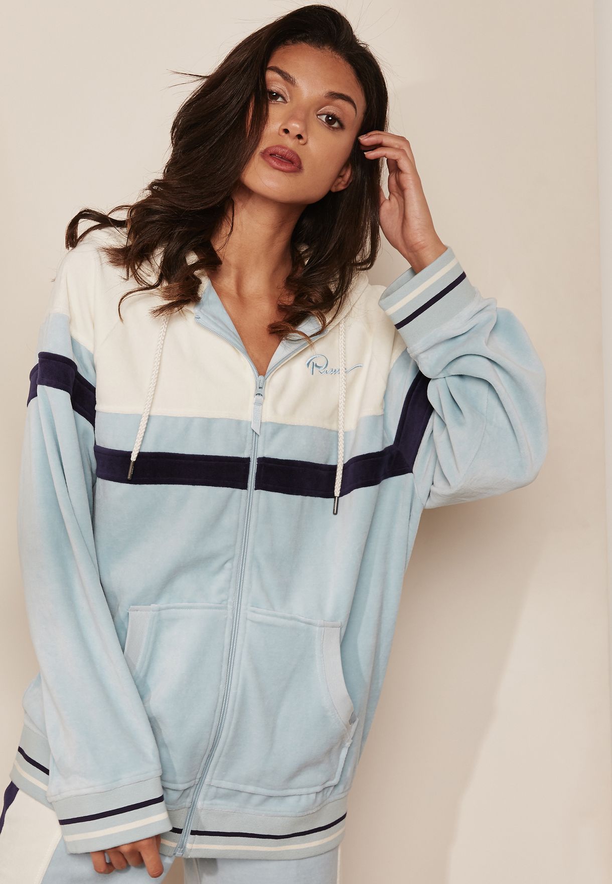 Buy PUMA x Fenty blue Velour Hooded Track Jacket for Women in MENA,  Worldwide