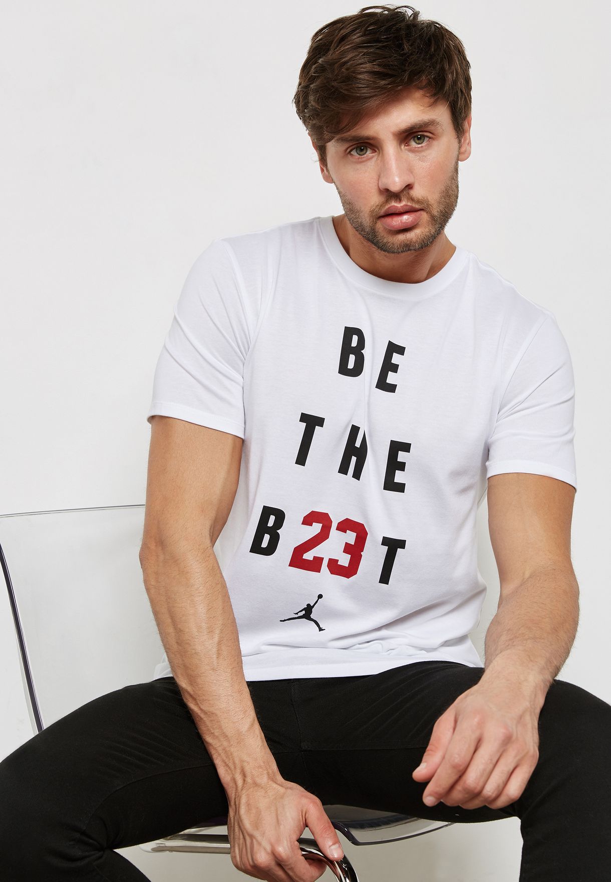 Buy Jordan white Jordan Slogan T-Shirt Men in MENA, Worldwide
