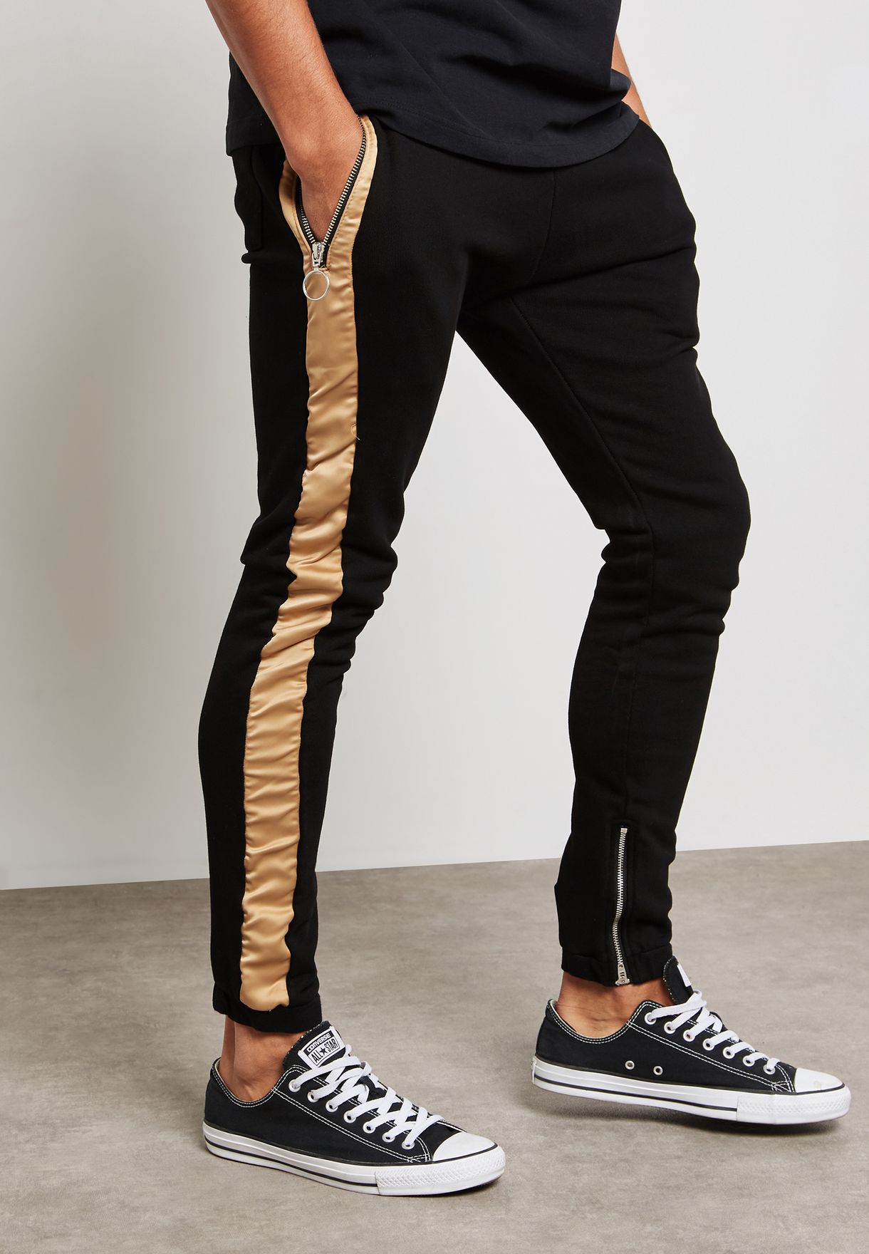 black and gold sweatpants