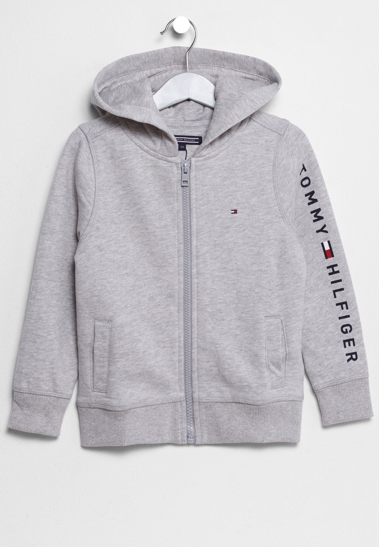 tommy hilfiger grey zip up hoodie