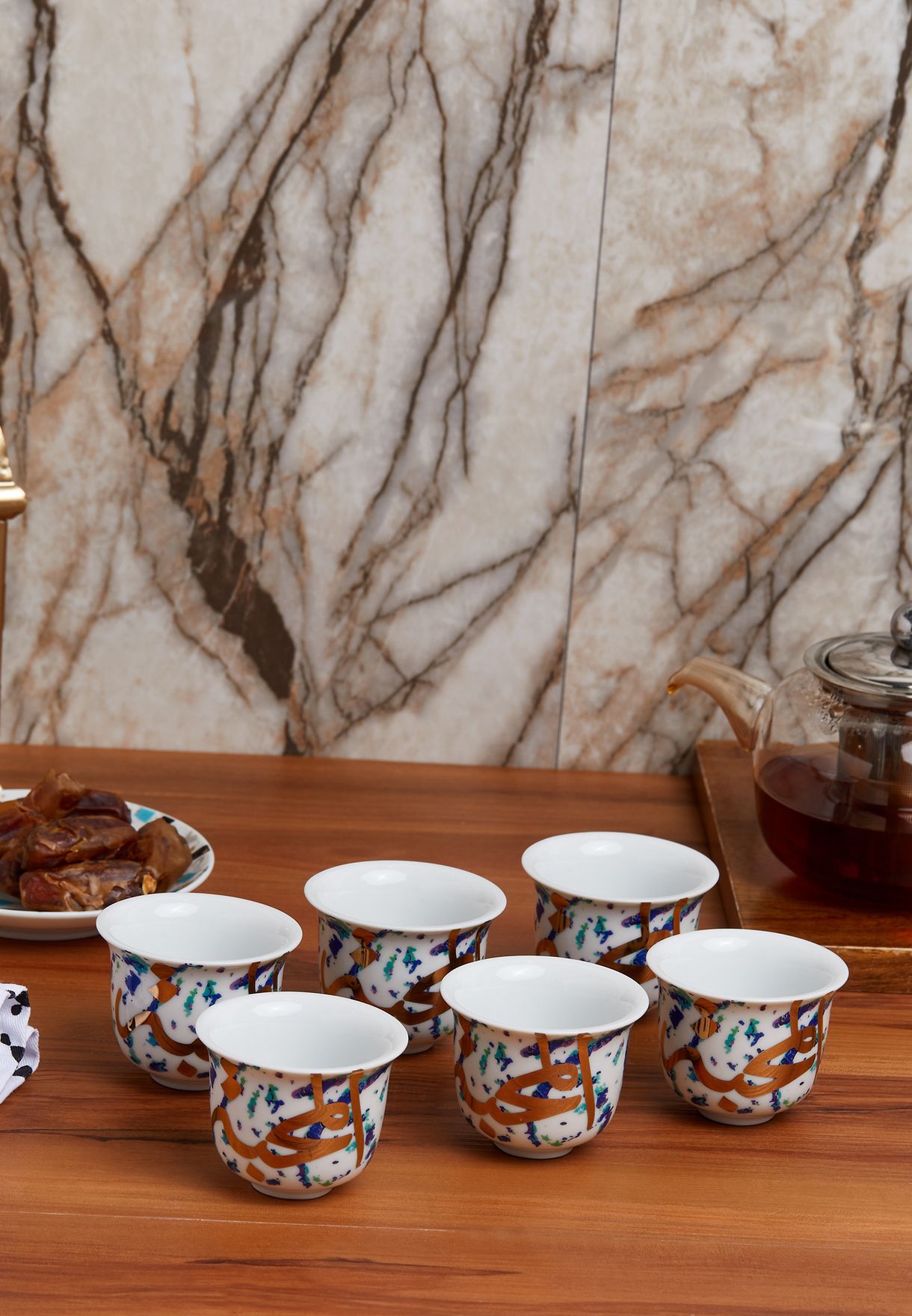 6 Pack Fairuz Arabic Coffee Cup Set
