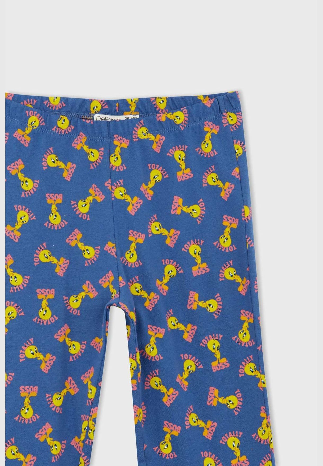 2 Pack Girl Looney Tunes Licenced Long Sleeve Knitted Pyjamas