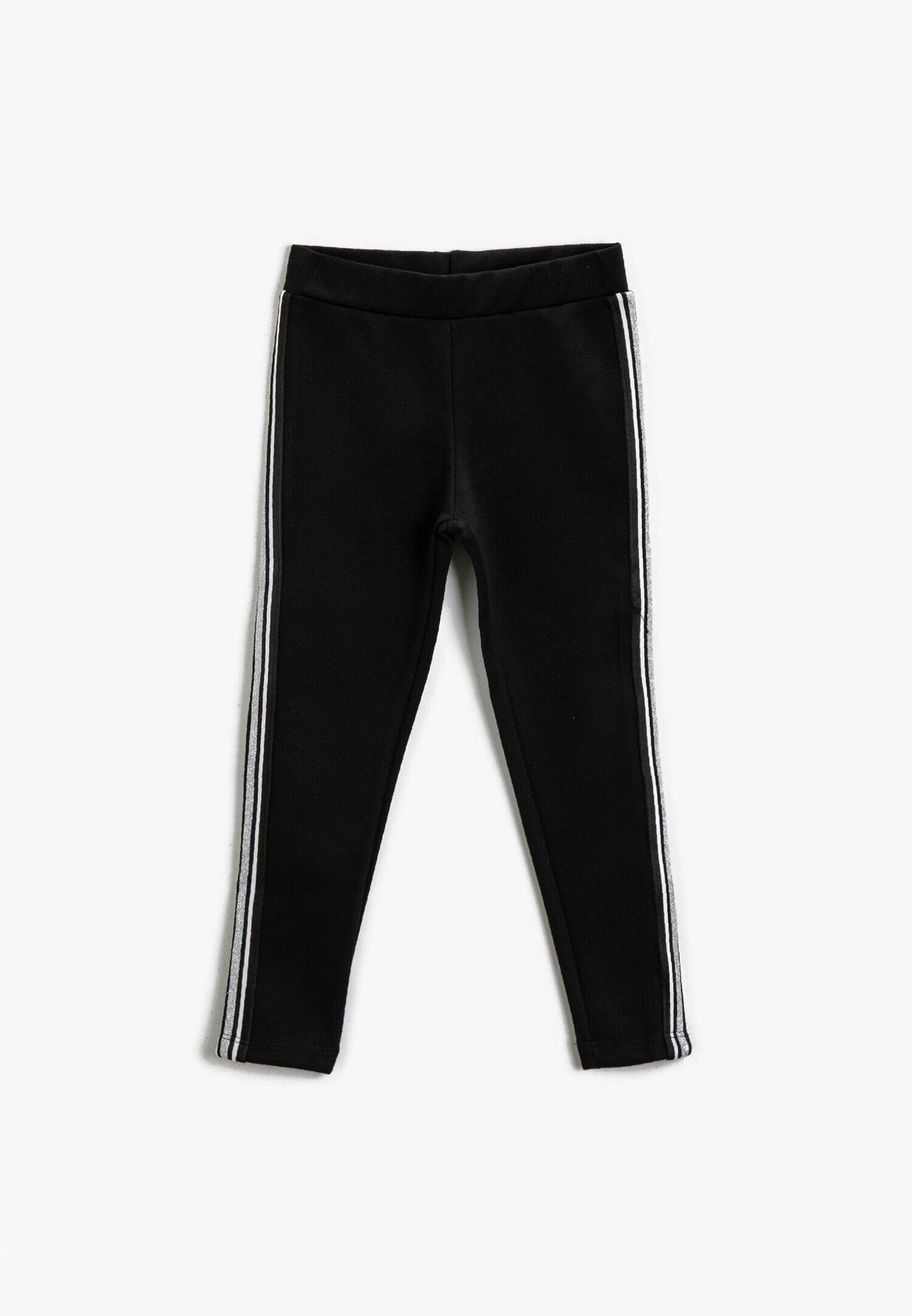 Striped Detail Elastic Waist Legging Girls
