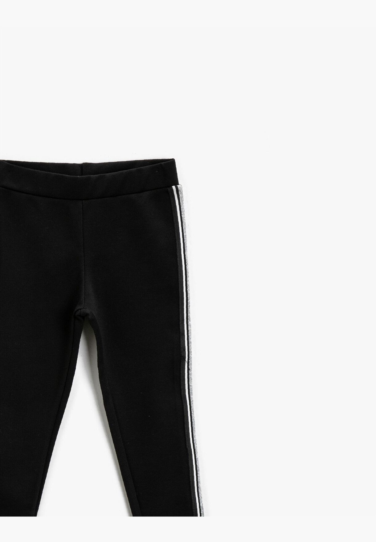 Striped Detail Elastic Waist Legging Girls