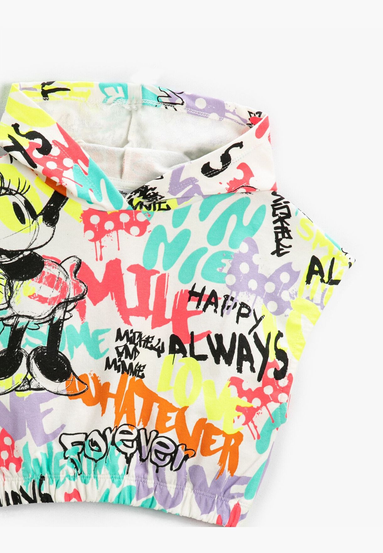 Hoodie Short Sleeve Sweatshirt Crop Licensed