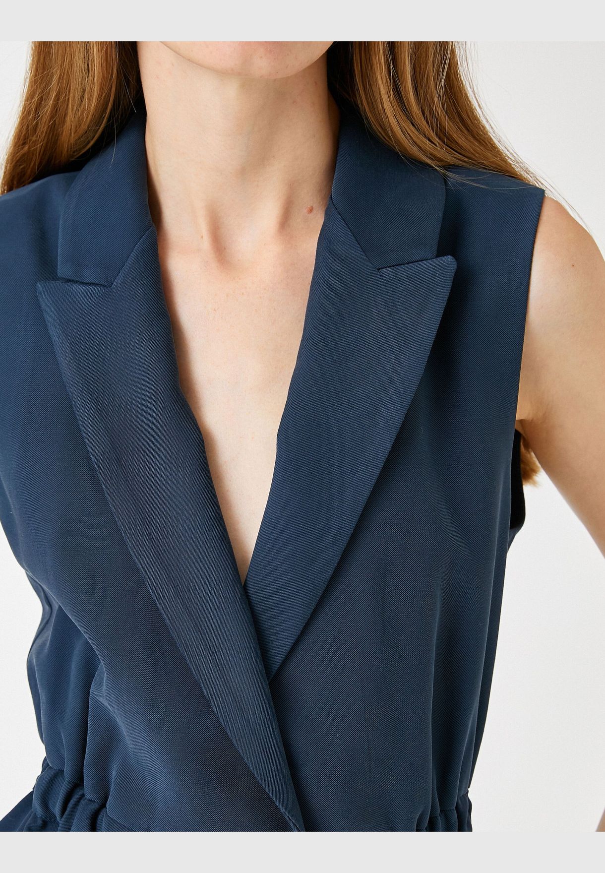 Silk Looking Vest Belted