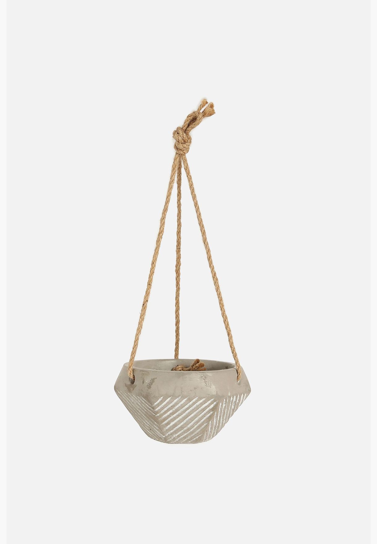 Ceramic Planter in Hanging Basket For Home Décor