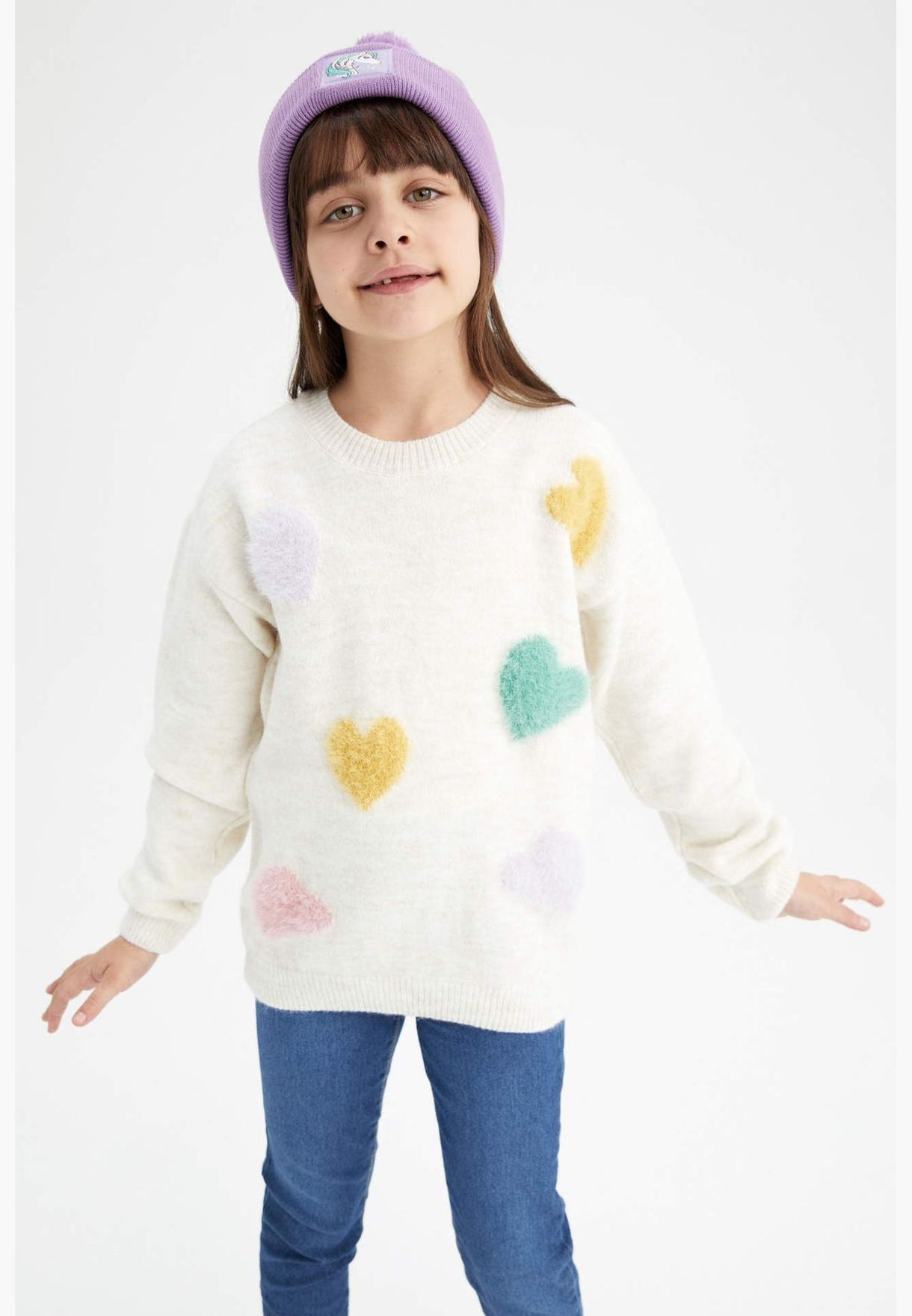 Girl C Neck Long Sleeve Tricot Pullover
