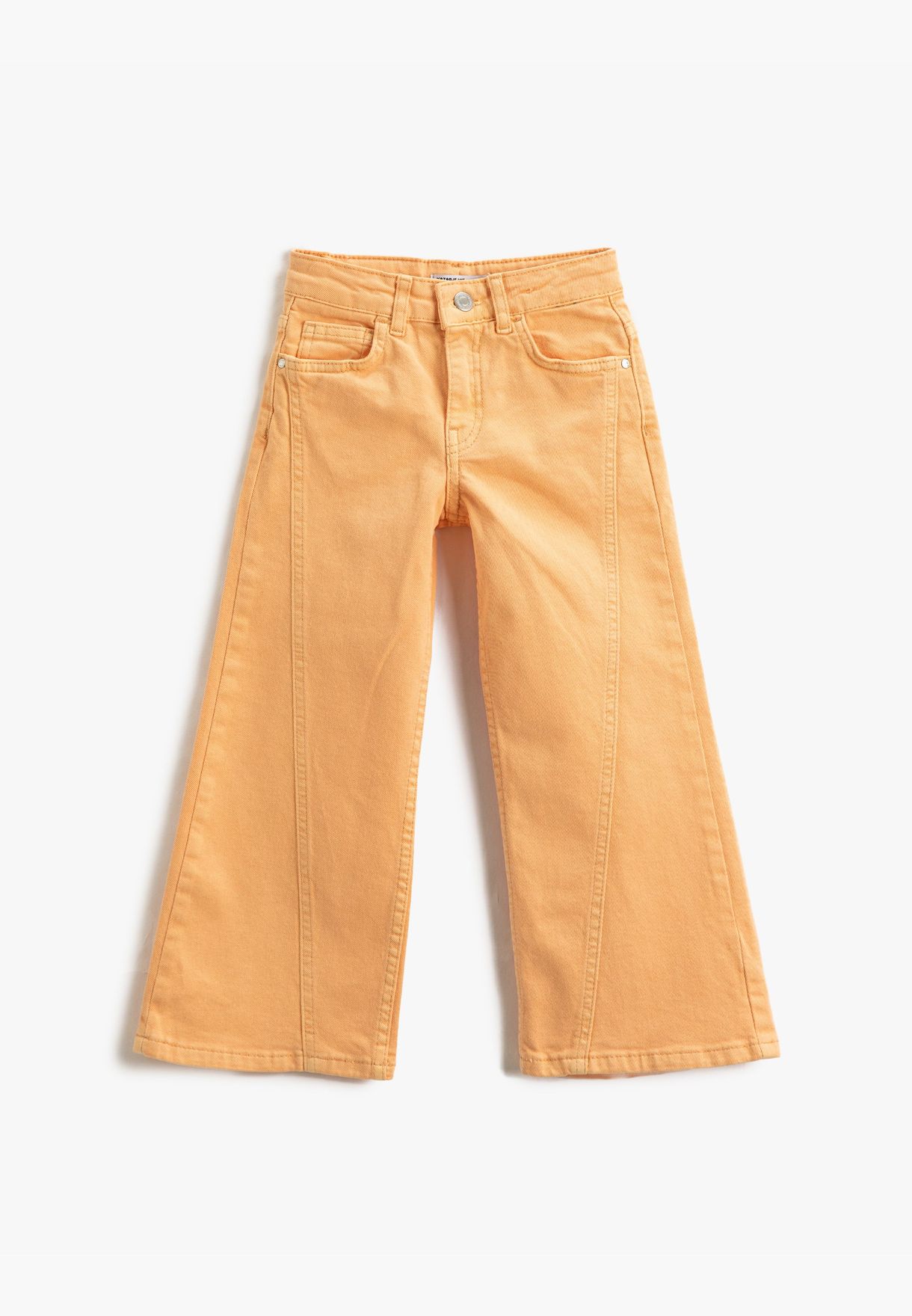 Wide Leg Jeans - Stitching Detail Pockets