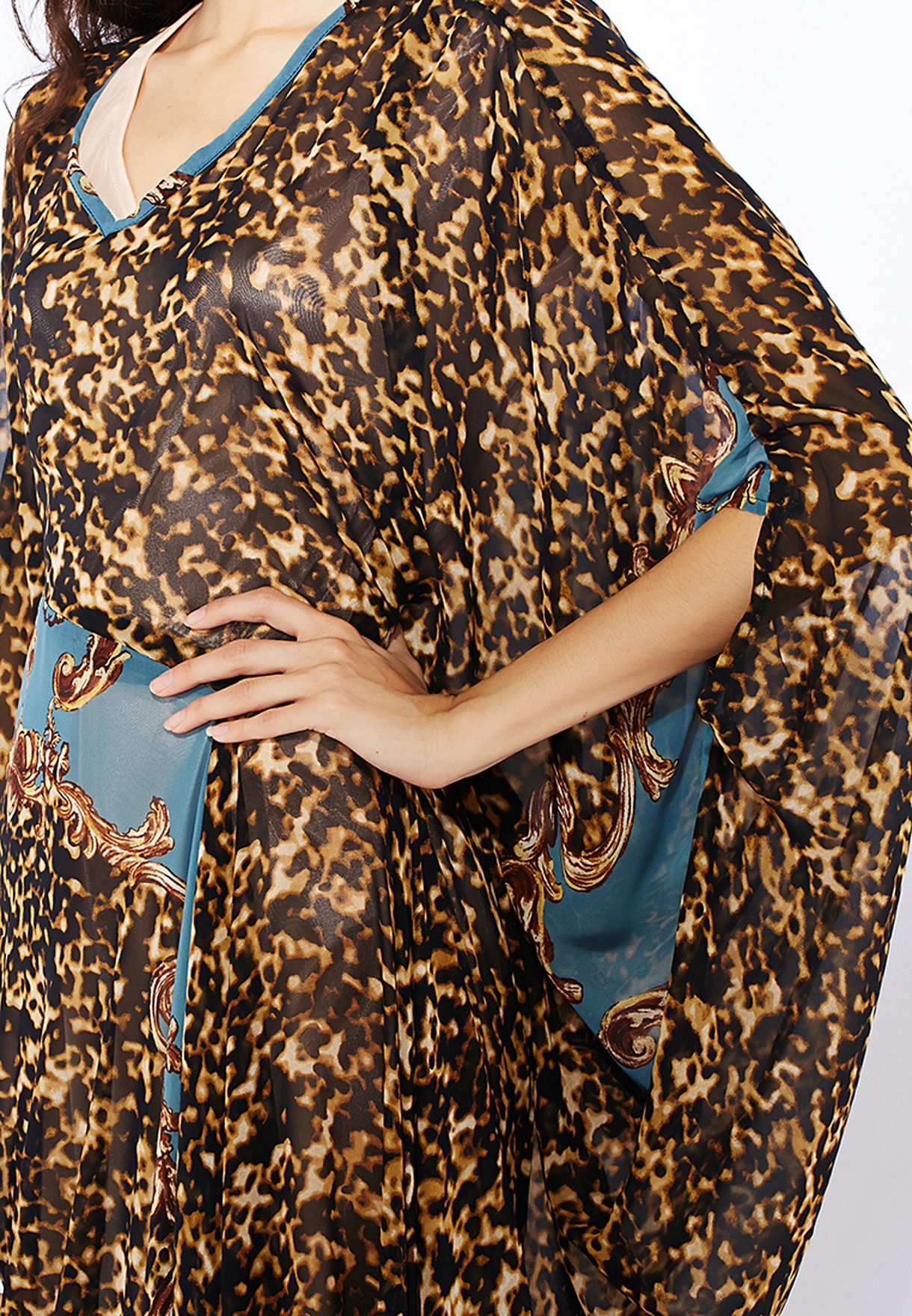 Buy Anaya leopard Side Brooch Animal Print Kaftan for Women in Manama, Riffa