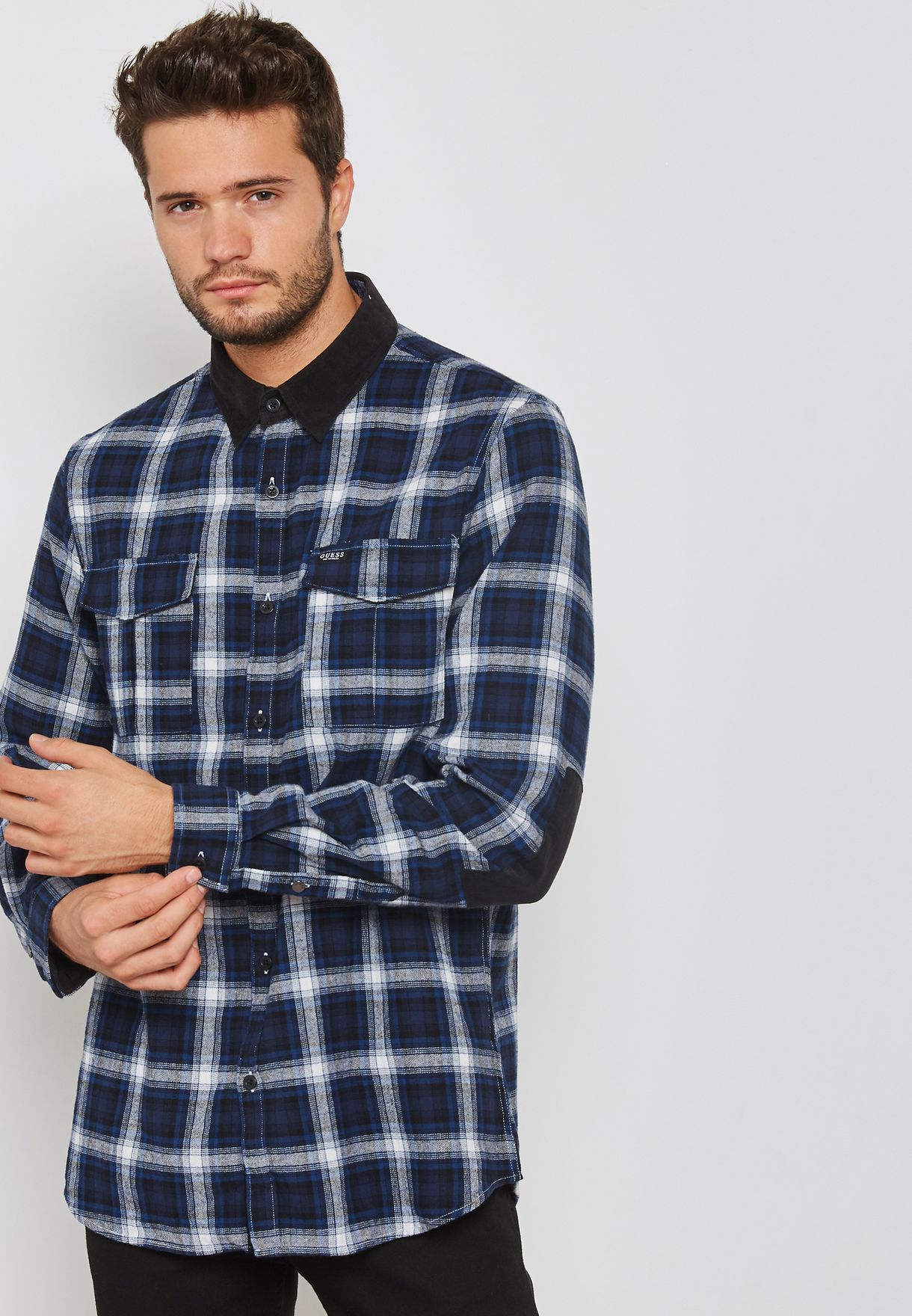 guess checkered shirt