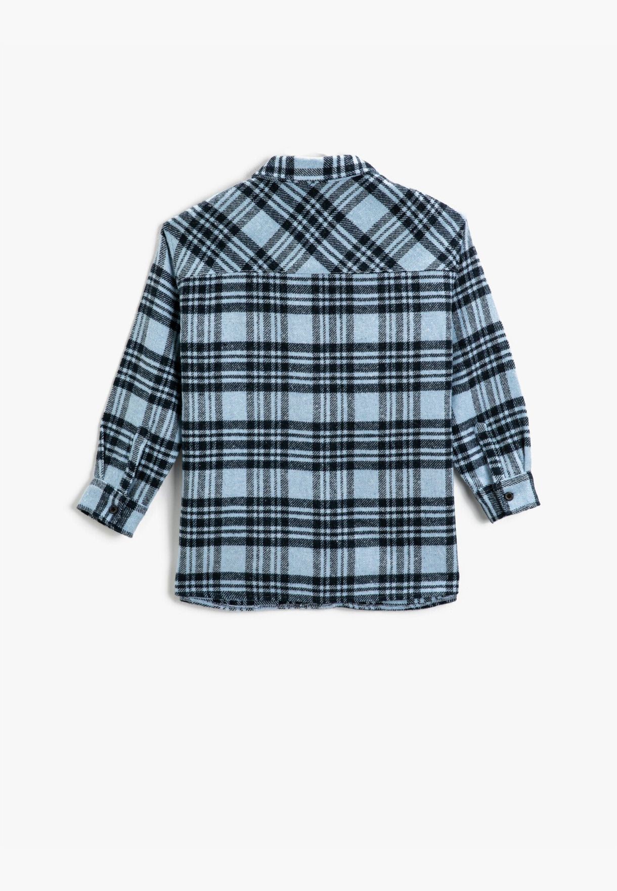 Checked Flannel Shirt Long Sleeve Double Pocket