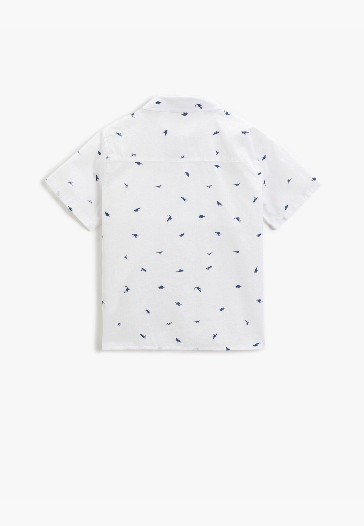 Animal Printed Short Sleeve Shirt Oversize Cotton