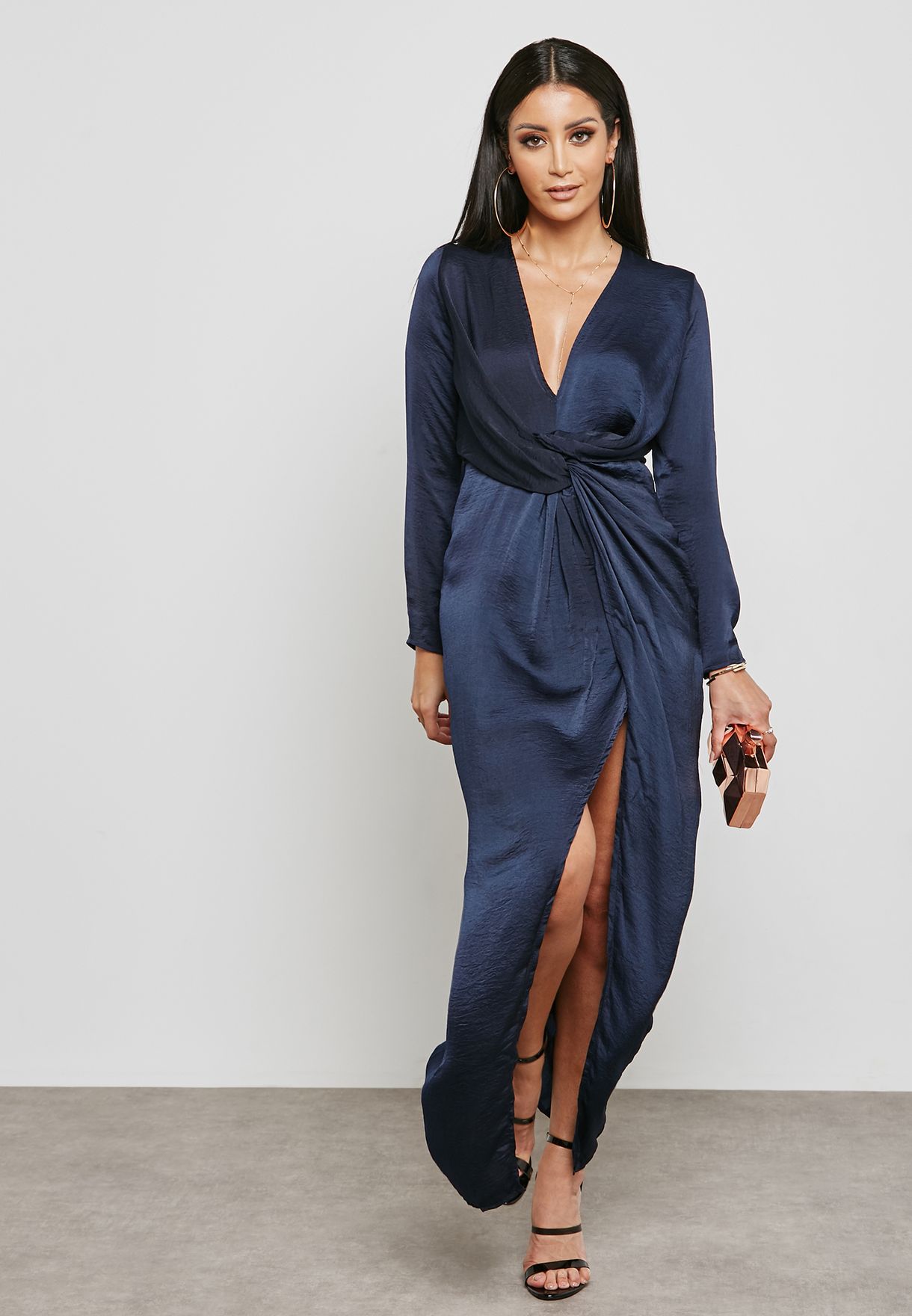 missguided maxi wrap dress