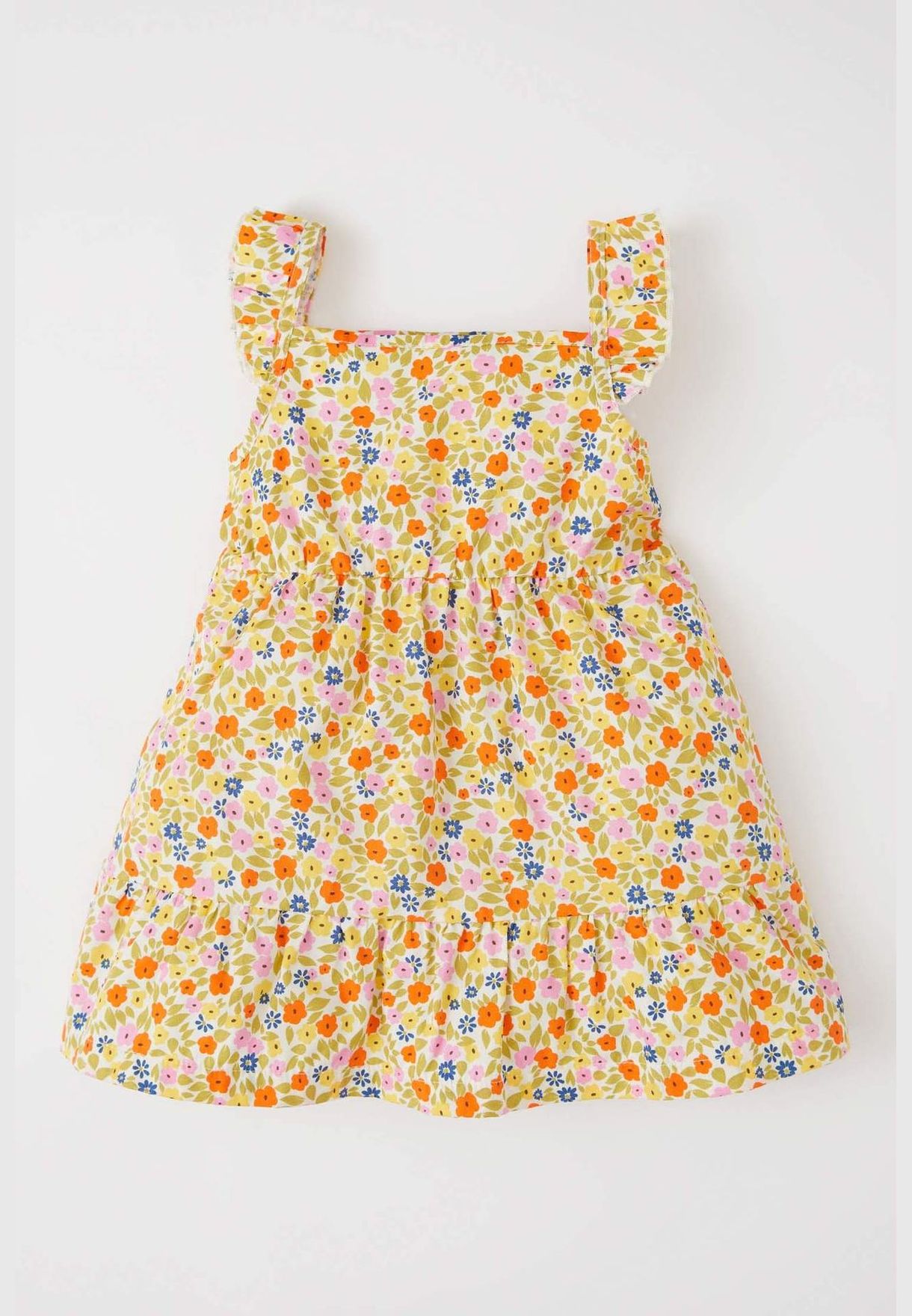 Regular Fit Strappy Floral Print Mini Dress