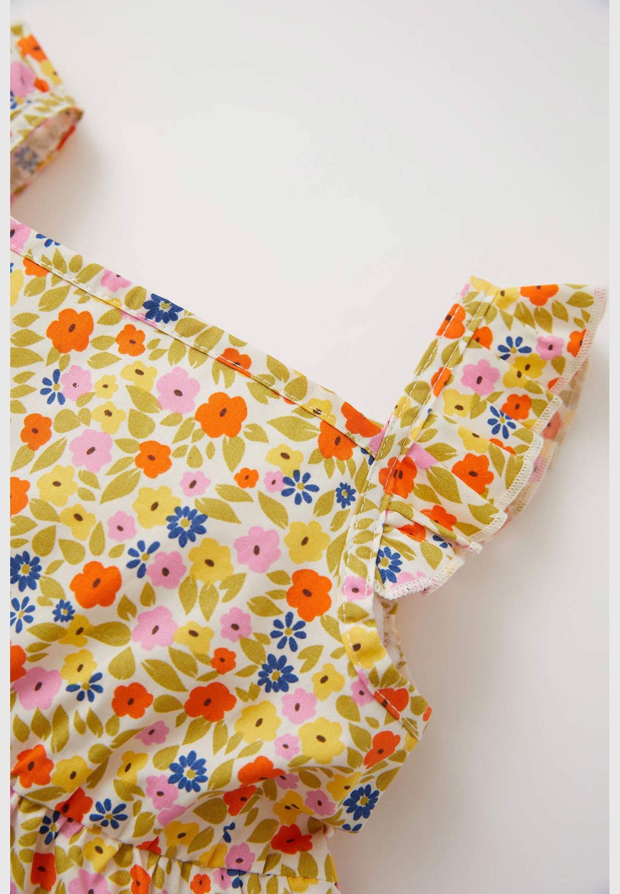 Regular Fit Strappy Floral Print Mini Dress