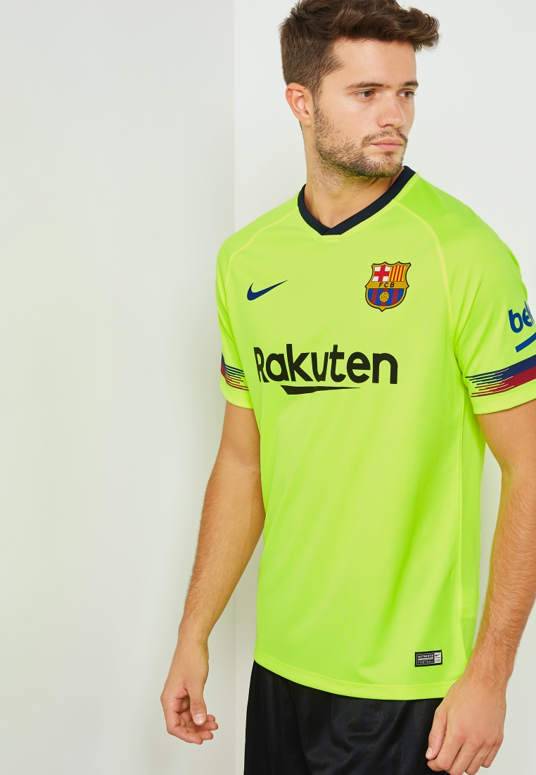 Nike FC Barcelona Away Breathe Stadium 19/20 T-Shirt Yellow