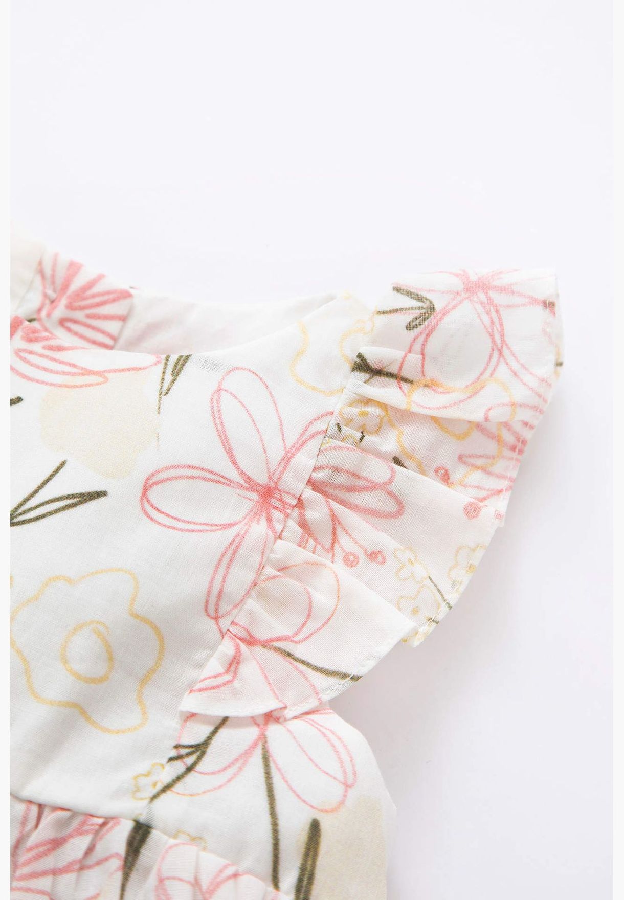 Regular Fit Short Sleeve Floral Print Dress & Thong Set