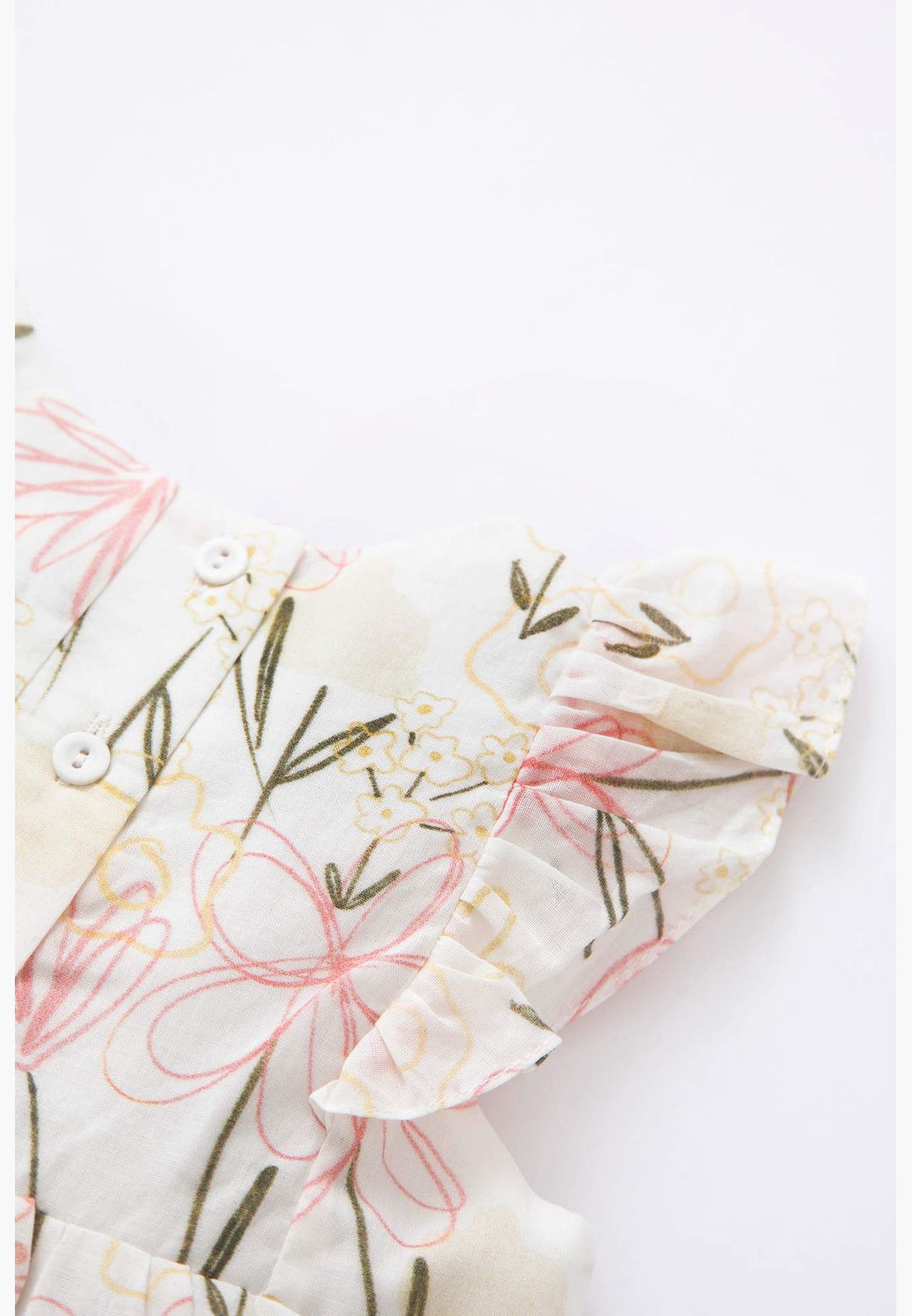 Regular Fit Short Sleeve Floral Print Dress & Thong Set