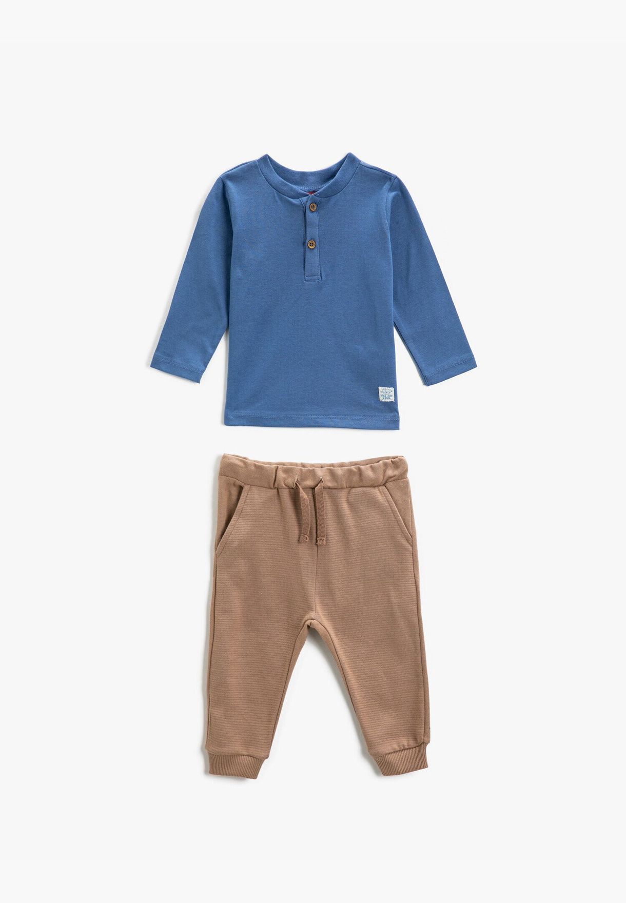 Basic Track Suit Jogger Sweatpants Long Sleeve T-Shirt Cotton