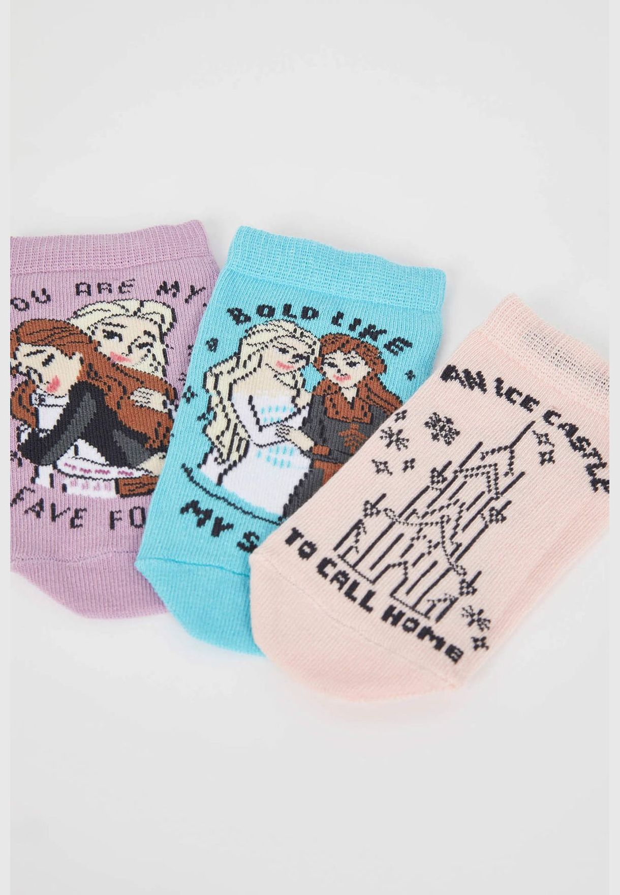 3 Pieces Girl Frozen Licenced Low Cut Socks